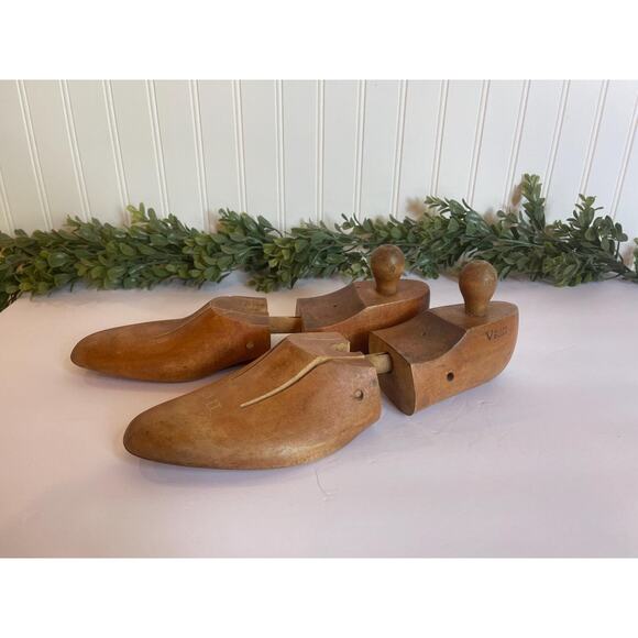 Vintage Set Wooden Shoe Forms Size 11C Wood Stretcher | Right & Left | Vintage - Picture 7 of 10